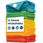 Toalhas de microfibra multiuso que não riscam, ideais para cozinha, banheiro, móveis e vidros. Mais durabilidade e alto poder de absorção.