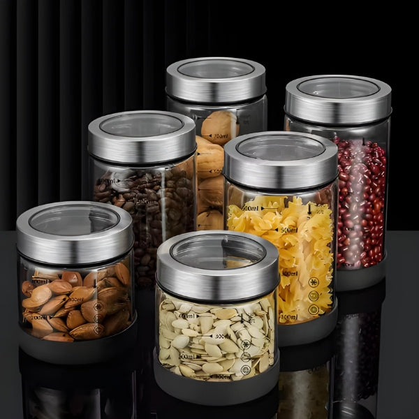 VidraSel Hermético: pote de vidro com tampa vedante para manter alimentos protegidos e frescos por mais tempo. Prático e resistente.